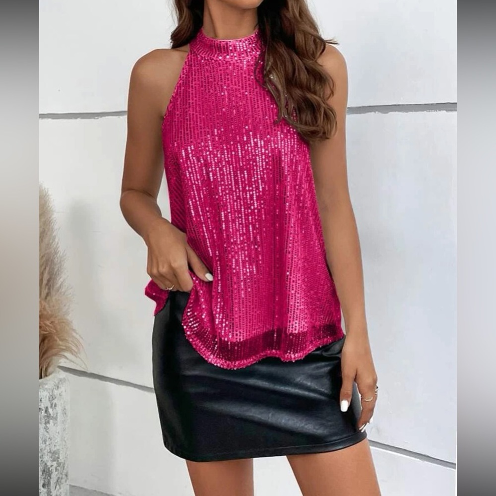 Luxe silver sequins halter top - Picture 12 of 16